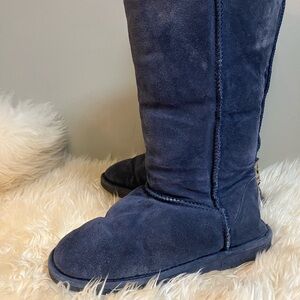 Bearpaw Womens Size 7 Elle Short Blue Classic Outdoor Suede Pull On Winer Boots